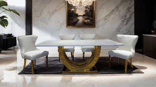 Portanova Gold Chair (2/CTN) - R&R Furniture Gallery (Fountain Valley, CA)