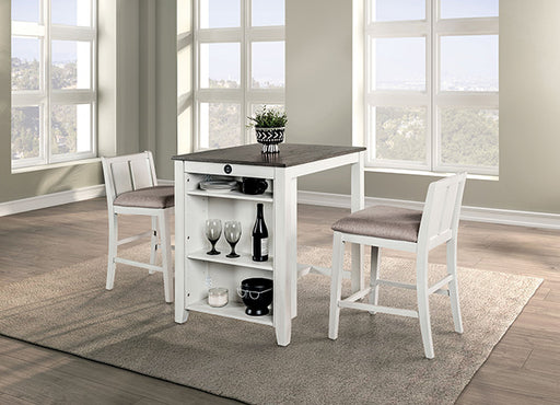 Lescles 3 Pc Counter Ht Set (1 Table + 2 Chairs) - R&R Furniture Gallery (Fountain Valley, CA)