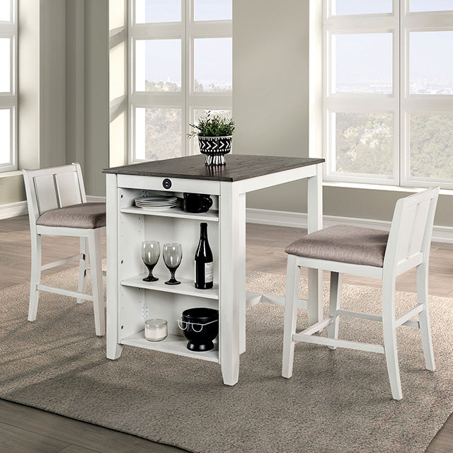 Lescles 3 Pc Counter Ht Set (1 Table + 2 Chairs) - R&R Furniture Gallery (Fountain Valley, CA)