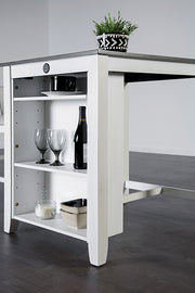 Lescles 3 Pc Counter Ht Set (1 Table + 2 Chairs) - R&R Furniture Gallery (Fountain Valley, CA)