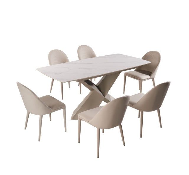 Lenvik 7 Pc Dining Table Set - R&R Furniture Gallery (Fountain Valley, CA)