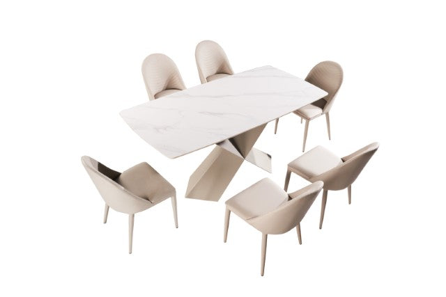 Lenvik 7 Pc Dining Table Set - R&R Furniture Gallery (Fountain Valley, CA)