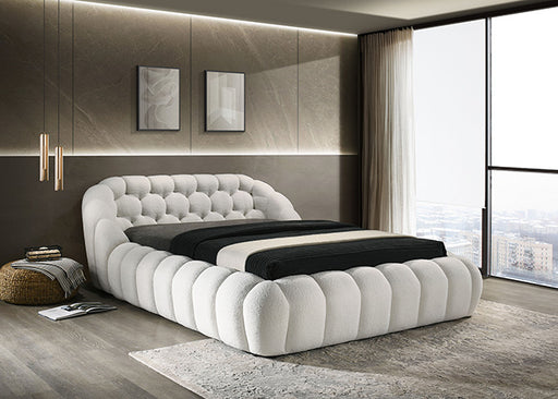 Newquay E.King & Queen Bed White, Grey, & Black - R&R Furniture Gallery (Fountain Valley, CA)