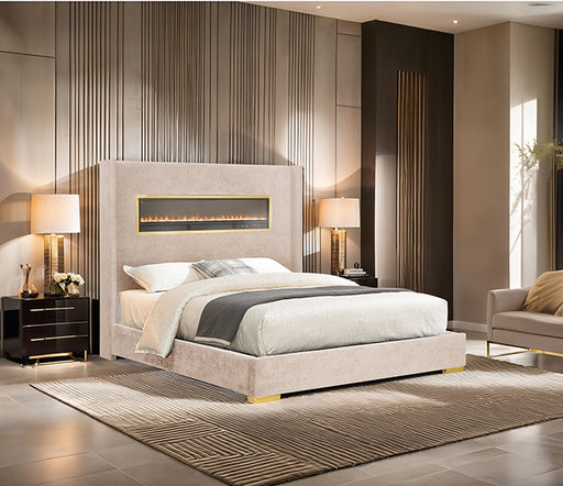 Danvers Bed Beige, Black, & Grey - R&R Furniture Gallery (Fountain Valley, CA)