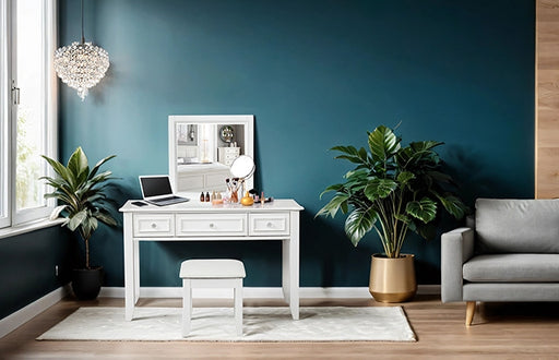 Naucalpan Vanity w/ Stool - R&R Furniture Gallery (Fountain Valley, CA)