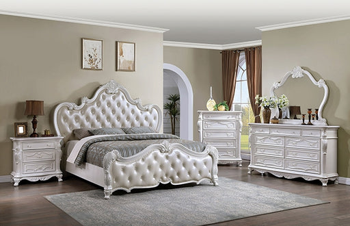 Ventresca Bed White & Chrome - R&R Furniture Gallery (Fountain Valley, CA)