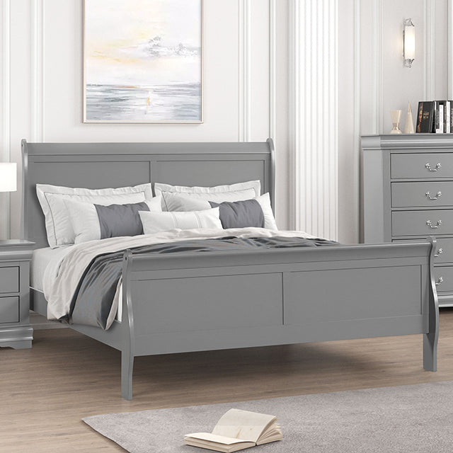 Louis Philippe Full, Twin, Full, & King Bed Black, Grey, Brown & White - R&R Furniture Gallery (Fountain Valley, CA)