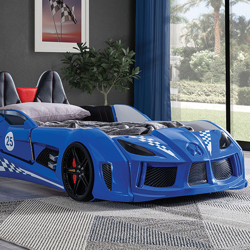 Trackster Bed White, Red,, Black, & Blue - R&R Furniture Gallery (Fountain Valley, CA)