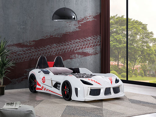 Trackster Bed White, Red,, Black, & Blue - R&R Furniture Gallery (Fountain Valley, CA)
