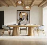 Truman - Mid-Century Modern Natural Oak Extendable Dining Table