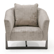 Forbis - Contemporary Light Grey Fabric + Bronze Accent Chair — view 3