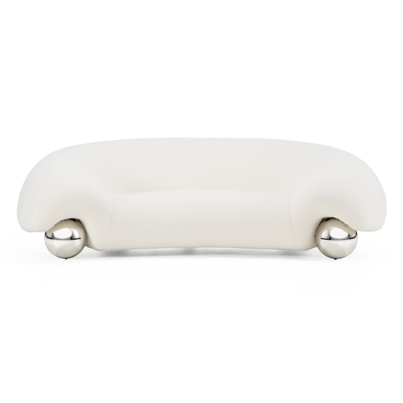 Fortune - Contemporary White Fabric Sofa — view 3
