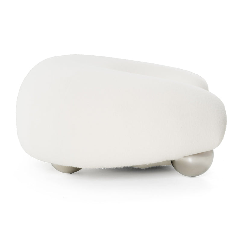 Fortune - Contemporary White Fabric Sofa — view 5