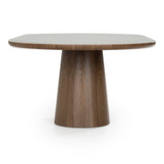 Foster - Contemporary White Ceramic + Walnut Oval Dining Table — view 2