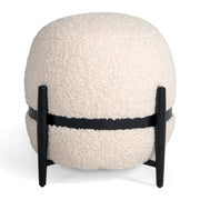 Fouston - Contemporary White Sherpa Pouf — view 3