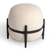 Fouston - Contemporary White Sherpa Pouf — view 2