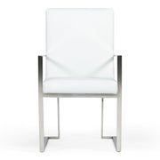 Fowler - Modern White Eco-Leather Dining Armchair — view 5