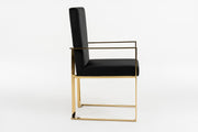 Fowler - Modern Black Velvet Dining Chair — view 3