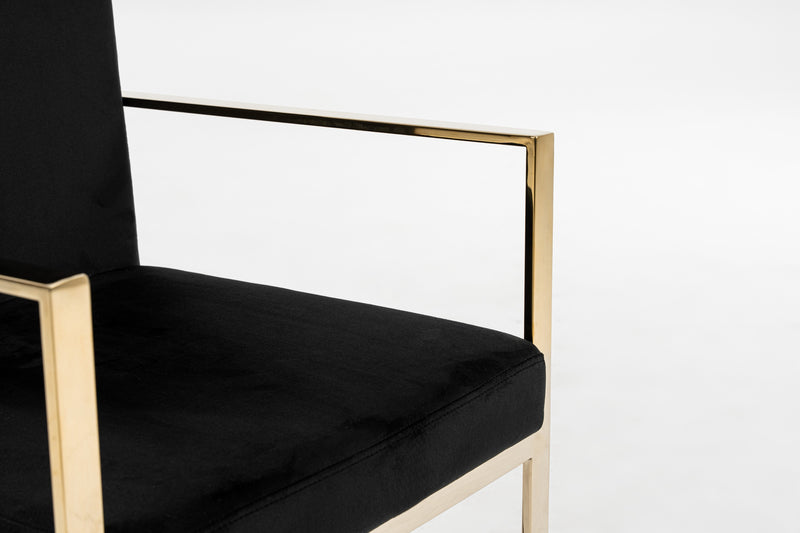 Fowler - Modern Black Velvet Dining Chair — view 5