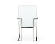 Fowler - Modern White Eco-Leather Dining Armchair — view 2