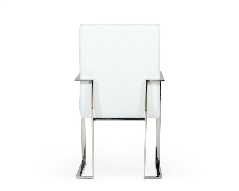 Fowler - Modern White Eco-Leather Dining Armchair — view 2