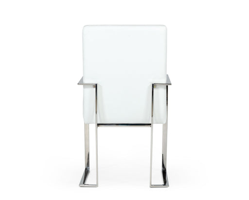 Fowler - Modern White Eco-Leather Dining Armchair — view 2