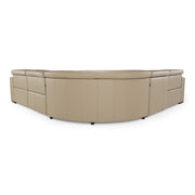 Frazier - Modern Tan Leather Sectional Sofa with 3 Recliners — view 3