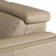 Frazier - Modern Tan Leather Sectional Sofa with 3 Recliners — view 5