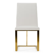 Frankie - Contemporary White & Gold Dining Chair — view 2
