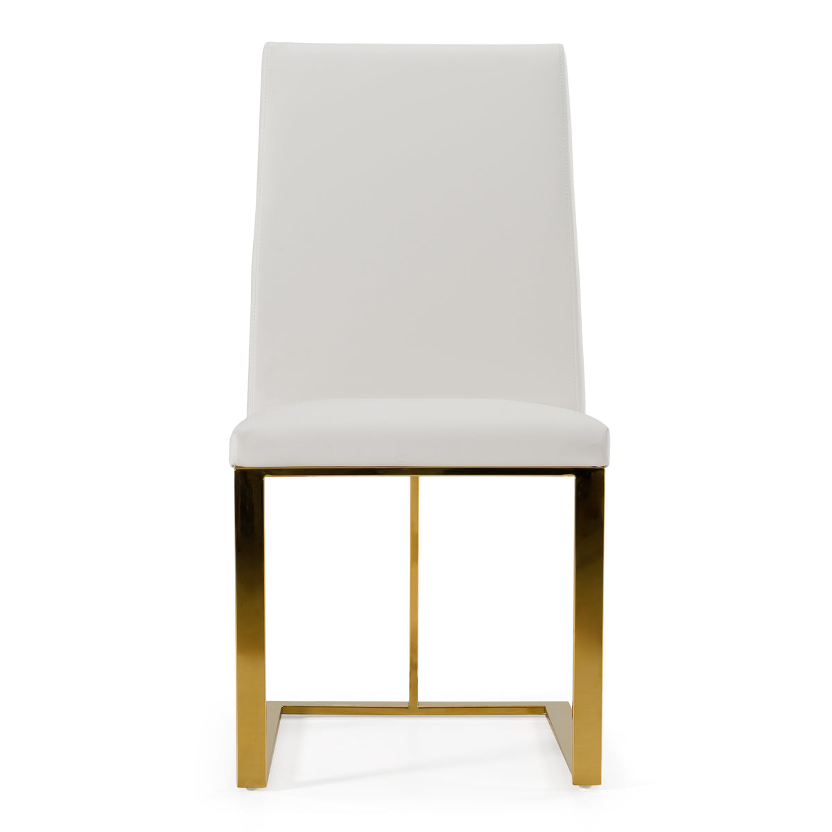 Frankie - Contemporary White & Gold Dining Chair — view 2