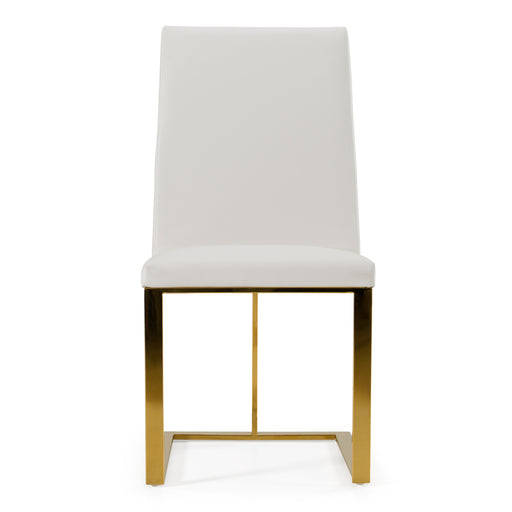 Frankie - Contemporary White & Gold Dining Chair — view 2