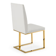 Frankie - Contemporary White & Gold Dining Chair — view 5