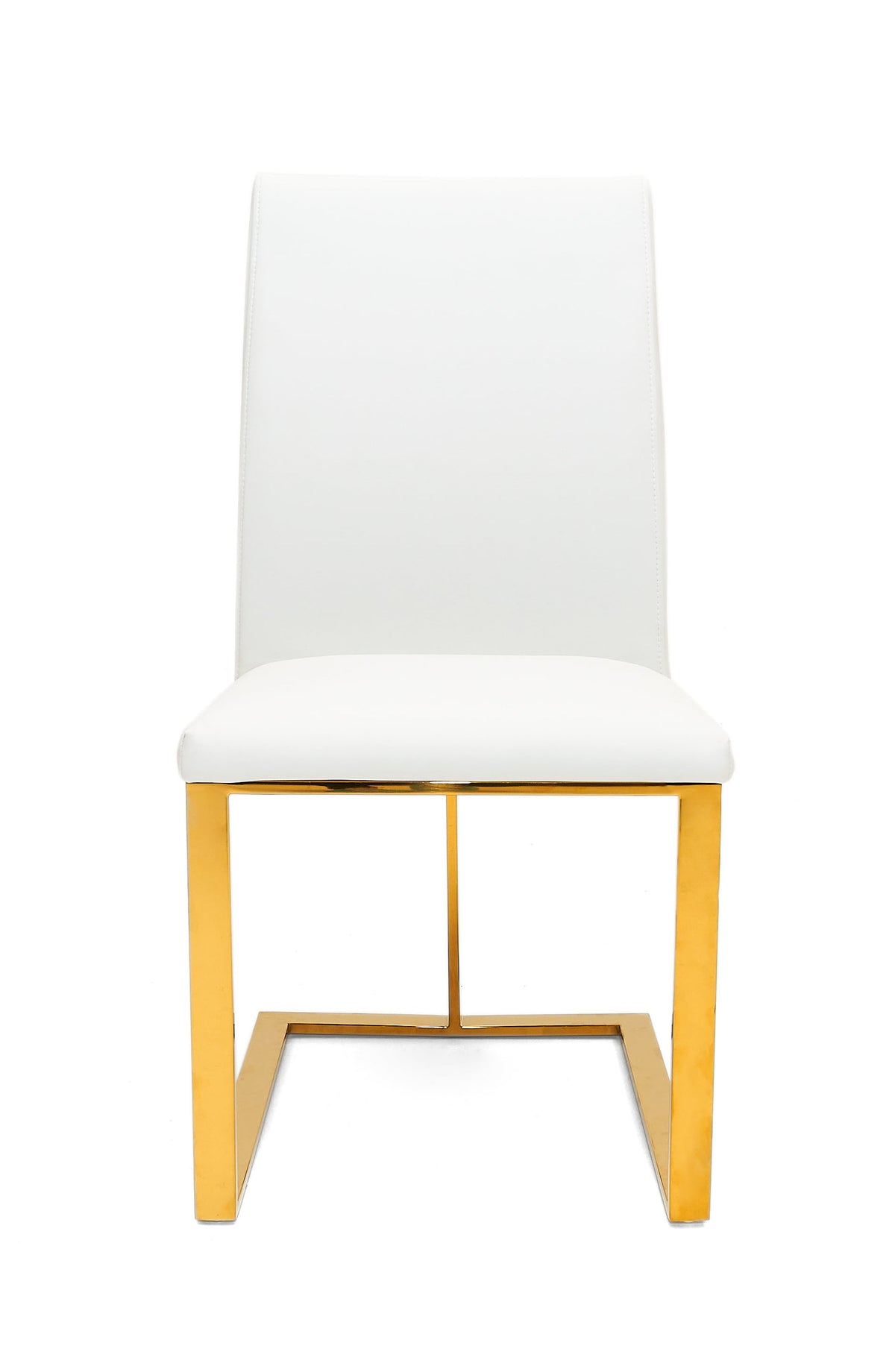 Frankie - Contemporary White & Gold Dining Chair