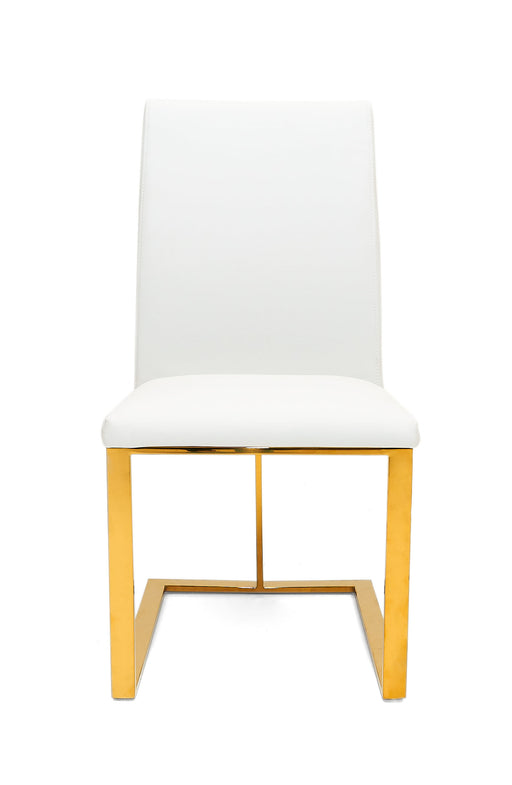 Frankie - Contemporary White & Gold Dining Chair