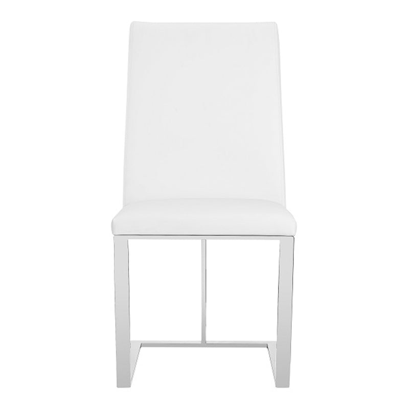 Frankie - Modern White & Brushed Stainless Steel Dining Chair — view 5