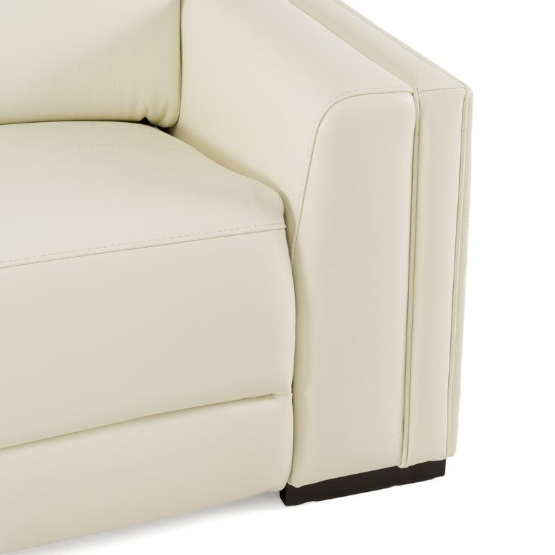 Frazier - Modern White Leather Sectional Sofa with 3 Recliners — view 5
