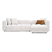 Freya - Modern Beige Fabric Sectional Sofa w/ Console — view 3