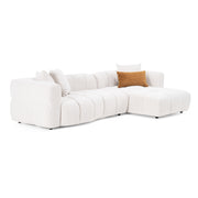 Freya - Modern Beige Fabric Sectional Sofa w/ Console — view 4