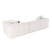 Freya - Modern Beige Fabric Sectional Sofa w/ Console — view 5