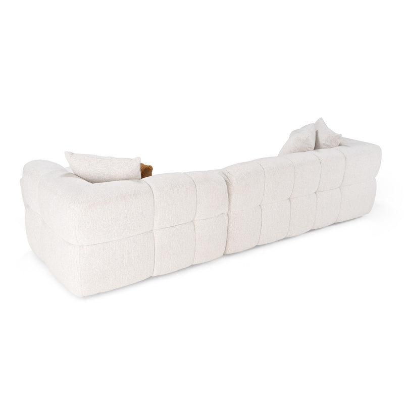 Freya - Modern Beige Fabric Sectional Sofa w/ Console — view 5