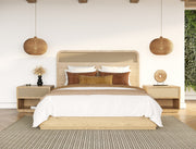 Gavin - Modern Natural Ash + Rattan 4-Piece Bedroom Set