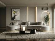Frontier - Glam Grey Fabric Curved Sectional Sofa — view 3