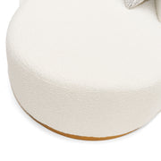 Frontier - Glam White Fabric Curved Sectional Sofa with Beige Pillows — view 4