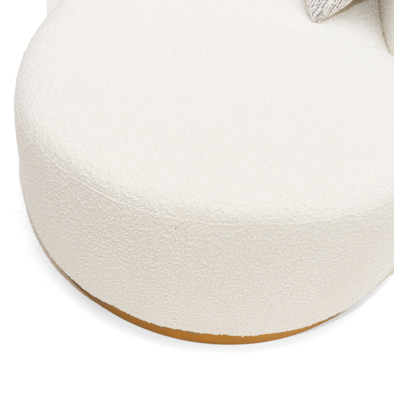 Frontier - Glam White Fabric Curved Sectional Sofa with Beige Pillows — view 4