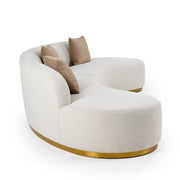 Frontier - Glam Beige Fabric Curved Sectional Sofa with Beige Pillows — view 2