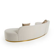 Frontier - Glam Beige Fabric Curved Sectional Sofa with Beige Pillows — view 4