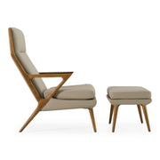 Fulton - Modern Beige Lounge Chair & Ottoman — view 4