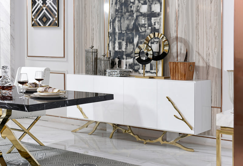 Legend Modern White & Gold Buffet — view 3