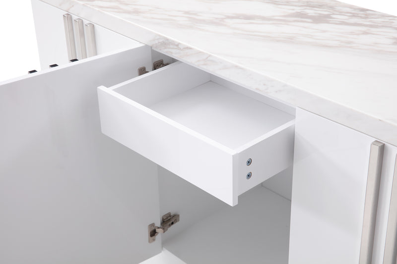 Kingsley Modern Marble & Stainless Steel Buffet — view 3