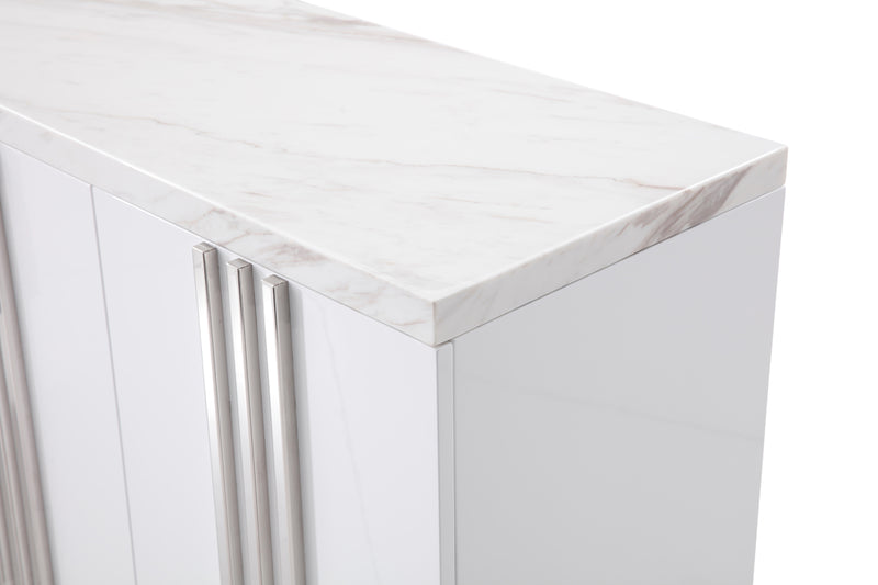 Kingsley Modern Marble & Stainless Steel Buffet — view 4